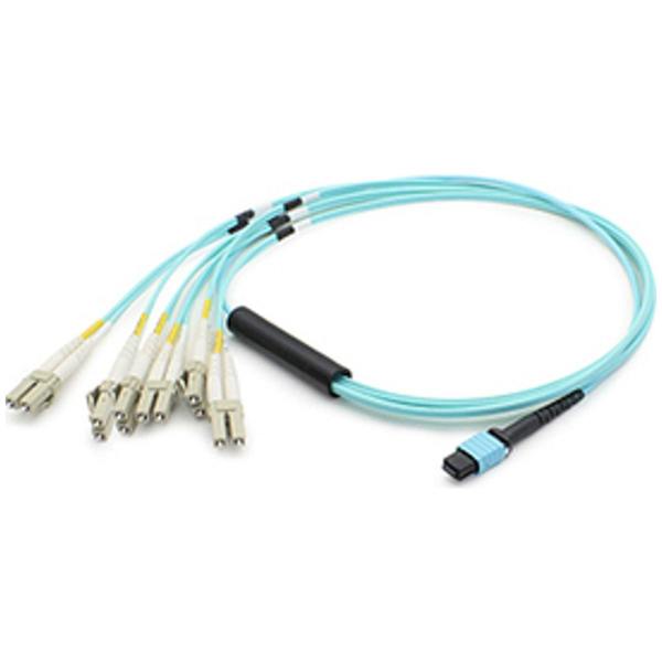 Add-On This Is A 1M Mpo (Female) To 6Xlc (Male) 12-Strand Aqua Duplex ADD-MPO-6LC1M5OM3